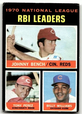1971 Topps #64 NL RBI Leaders Johnny Bench/Tony Perez/Billy Williams SET BREAK! - Image 1 of 2