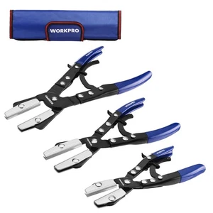 WORKPRO 3-Piece 8", 10", 12" Ratcheting Hose Pinch Off Pliers Set for Radiator - Picture 1 of 9