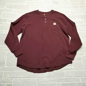 Carhartt Henley Hemd Herren Large Burgunderrot Baumwollmischung Relaxed Fit Arbeitskleidung - Bild 1 von 7