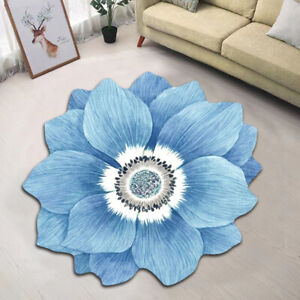 Chinese Flower Velvet Area Rugs Irregular Bedroom Bedside Floor Mat Nonslip Soft