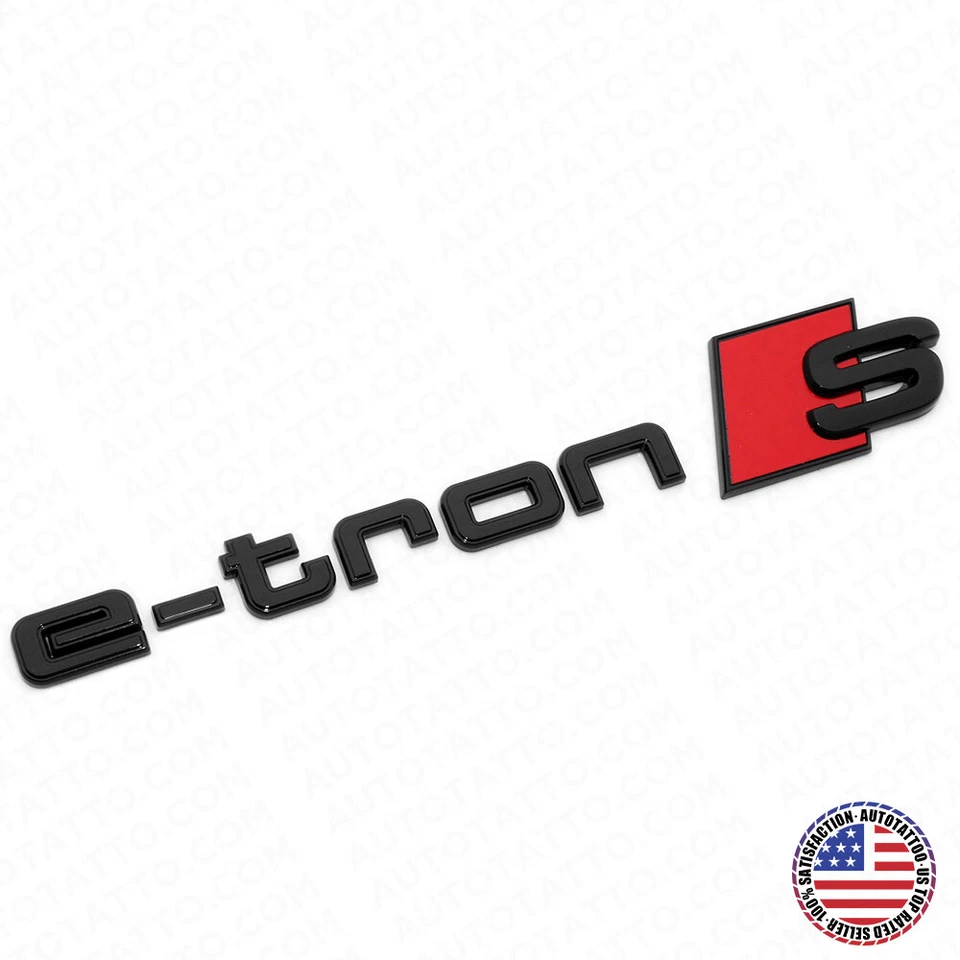 Audi e-tron S Gloss Black Letter Liftgate Nameplate Trunk Emblem Badge Sport — 第 1/4 张图片