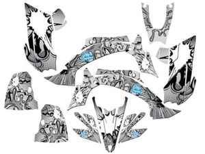 2009-2013 450R/450X (marco de aluminio EFI) YFZ 450 ZANY White Senge Graphics Kit - Imagen 1 de 7