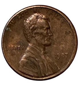 1987 Lincoln Memorial Penny No Mint Mark Cent Coin - Picture 1 of 2