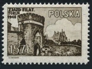 Poland 434, MNH. Michel 503. PhilEXPO Torun-1948. Stagecoach leaving Torun Gate. - Picture 1 of 1