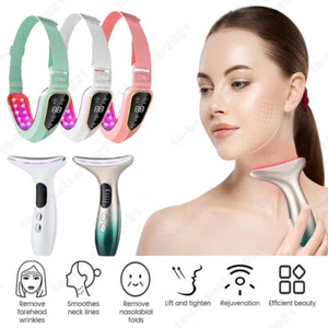 Microcurrent Neck Facial Skin Tightening Lifting Device Face Slimming Massager - Picture 1 of 34