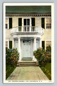 Cartolina New Hampshire NH Portsmouth Gov Langdon Doorway - Foto 1 di 2