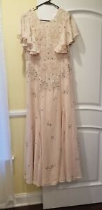 ASOS Blush Pale Pink Sequin Formal Dress 12 Bridesmaid Prom Worn Once