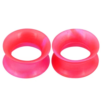 2 peças de brincos coloridos finos de silicone tampões de ouvido macios peles de ouvido túneis - Imagem 1 de 4