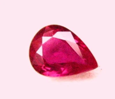 Natural  Pear Pigeon  Blood Red Ruby  1.09 Carats  8x6.2x2.8 MM -LWD  Loose Gem - Image 1 of 4