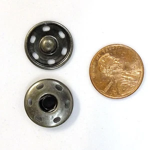 Nuevos sujetadores de broches de presión para coser Tamaño: 17 mm Paquete de 144 juegos, Color: Níquel antiguo - Imagen 1 de 2