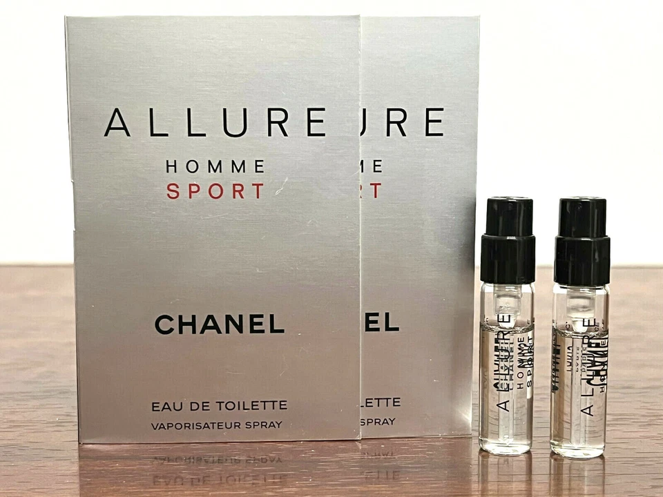 2x ALLURE HOMME SPORT por CHANEL 0,05 oz / 1,5 ml ea EDT muestras en aerosol NUEVO Foto 1 de 1