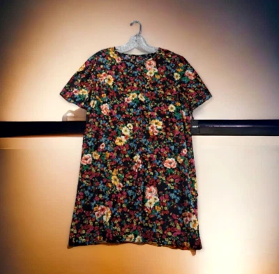 Forever 21 Womens Black Floral Casual Shift Dress Size XL - Image 1 of 4