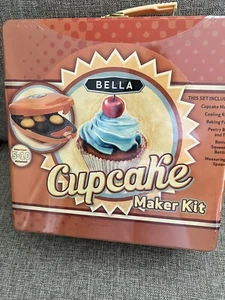 BELLA Cupcake Maker Kit Tin Box w/ Handle Bonus New - Picture 1 of 3