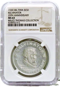 1939 HK-739A SO-CALLED DOLLAR KELVINATOR 25TH SILVER ANNIVERSARY NGC MS 63 - Picture 1 of 2