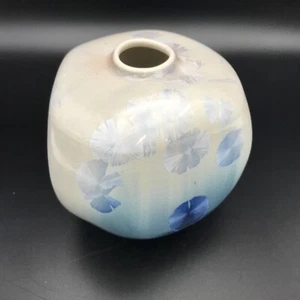 Beautiful Studio Art Pottery Crystalline Vase Irregular Shape , Signed By Artist - Picture 1 of 10