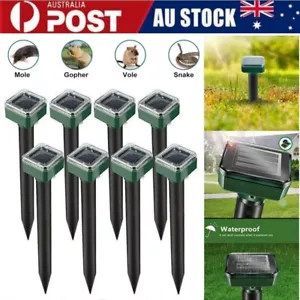 8-40Pcs Mole Rat Repellent Solar Ultrasonic Repeller Spike Garden Pest Deterrent - Picture 1 of 13