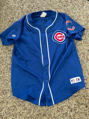 Greg Maddux Chicago Cubs Genuine Merchandise Majestic Jersey Youth Size Med Lrg? Cover