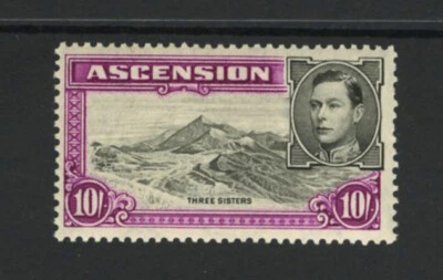 M1449 Ascension 1938 SG47 - 10/- black & bright purple perf 13.5 - Image 1 of 2