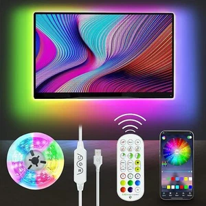 LED TV RGBIC Backlights 3/4m With Music Sync, Remote and APP Control USB Powered - Picture 1 of 7