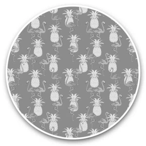 2 x Vinyl Stickers 15cm (bw) - Cute Pineapple Flamingo Tropical Print  #41096 - Afbeelding 1 van 8