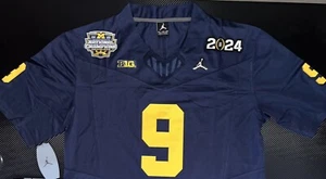 Playoff JJ McCarthy Diamond Michigan Wolverines Jersey Blue Rose Bowl Patch 9 - Picture 1 of 7