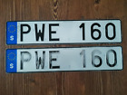 SWEDEN PAIR LICENSE PLATE PWE 160 - EXPIRED OVER 3 YEARS