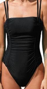 CUPSHE Damen Einteiler Badeanzug Badeanzug eckiger Ausschnitt gerafft Größe Small - Bild 1 von 6