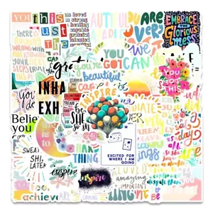 50 Pack of Motivational Stickers for Laptop/Water Bottle/Phone Case/Tablet - Picture 1 of 1