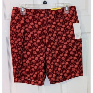 All in Motion Hybrid Shorts Mens Small Palm Tree Print Burgundy Red NWT - Picture 1 of 8