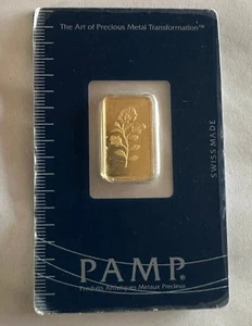 PAMP Rosa Gold Minted Bar Swiss 999.9 Fine Gold 5g Factory Sealed - Picture 1 of 2