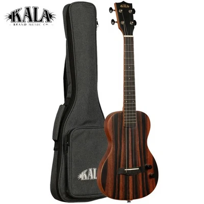 Kala KA-SB-EBY-T Solid Body Electric Striped Ebony Tenor Ukulele With Bag - Image 1 of 4