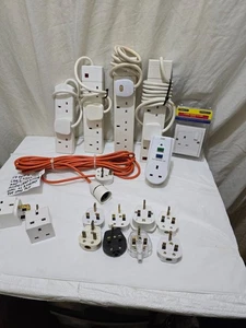 EXTENSION LEAD JOB LOT ASSORTED LEADS,PLUGS + ,BUNDLE   [B] - Picture 1 of 19