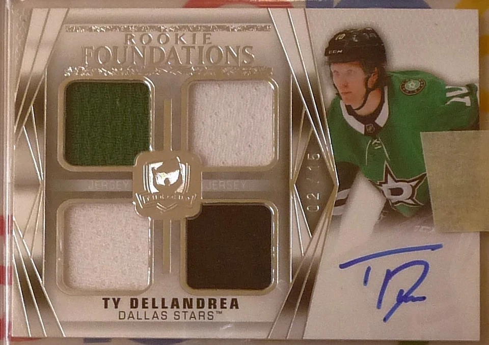 Ty Dellandrea 2020-21 UD The Cup Rookie Foundations Jersey Autograph /15 Stars - Image 1 of 1