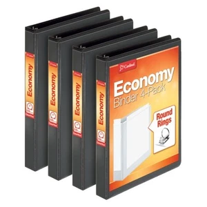 Economy 3 Ring Binder, 1 Inch, Presentation View, Black, Holds 225 Sheets, No... - Picture 1 of 1