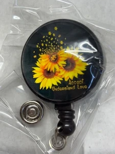 3 Stück SONNENBLUME Einziehbar Ausweis Abzeichen Rollenhalter Niedlich BRANDNEU - Bild 1 von 7
