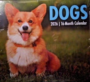 2026 Hunde Wandkalender 11"x20" (geöffnet) Neu Versiegelt Home Office Organizer KOSTENLOSER VERSAND - Bild 1 von 3