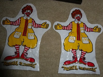 Lot of 2 Vintage 1960s Ronald McDonald Character Plastic Hand Puppets 11" Tall - Image 1 of 2