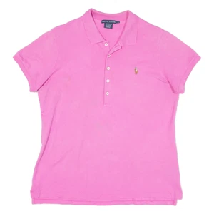 RALPH LAUREN Womens Polo Shirt Pink XL - Picture 1 of 6