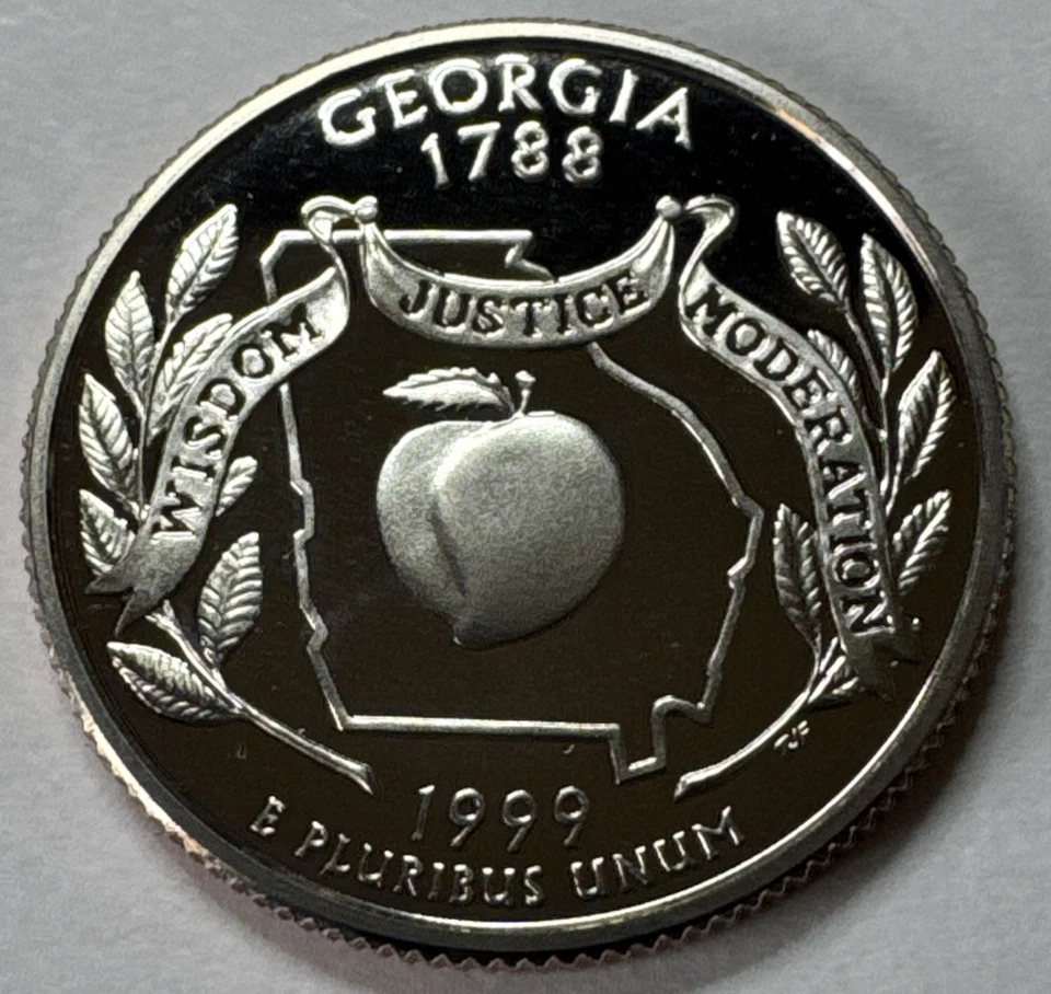 1999 S GEM Proof Georgia State Quarter DCAM - Brilliant Collection Addition - Image 1 of 2