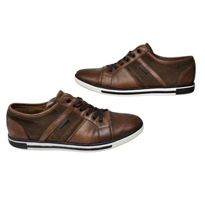 Kenneth Cole Zapatos Para Hombres 10 Marrón Elegante Tenis Cuero Gamuza Con Cordones - Imagen 1 de 12