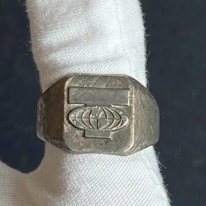 Vintage AST JOSTENS Silver Signet Ring Men’s Size 9 - Picture 1 of 7