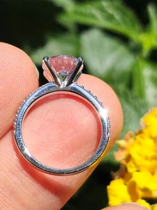 2ct 14k White Gold Over Sterling Ring With Accent D VVS1 Size 9.5 Lab created - Picture 1 of 7
