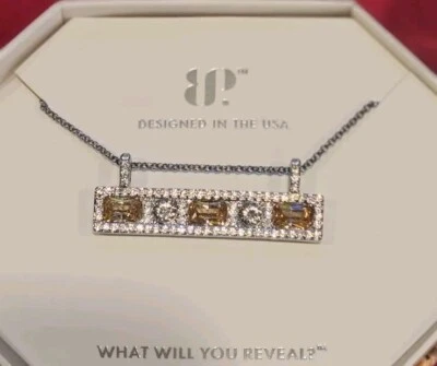 COLLAR BP NOVIEMBRE RBP8413 "Statement Bar Goddess" LC Topacio Ámbar Sobre Hematita Foto 1 de 3