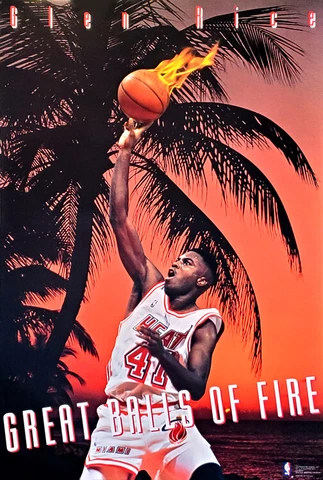 Glen Rice GREAT BALLS OF FIRE Miami Heat 1993 Costacos Brothers 23x35 POSTER Cover