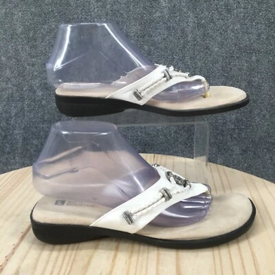 White Mountain Sandals Womens 9 M Clara Flip Flop Thong White Faux Leather - Image 1 of 4