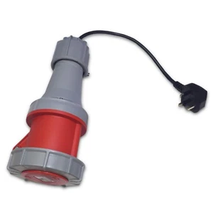 Marten® 415V 63A 5 Pin Adapter for PAT Testing 3 Phase 13a Plug to 63a 5 Pin - Picture 1 of 2