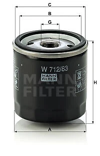 FILTRO HOMBRE W 712/83 FILTRO ACEITE CHERY DAIHATSU HOLDEN LEXUS LOTUS MINI TOYOTA Foto 1 de 2