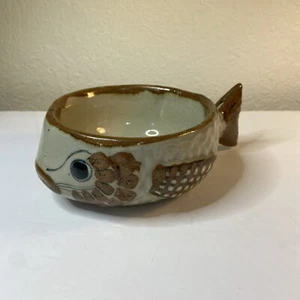 Vintage Signed Teresa Duran Xochiquetzal Mexico Pottery Fish Bowl - Picture 1 of 8