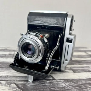 Konishiroku Pearl Folding Film Camera Hexar 75mm F4.5 Lens Vintage Rare!! - Picture 1 of 20