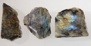 Large Grade A Natural Labradorite Slab Polished 1 side 2-4" Madagascar Specimen - Picture 1 of 9
